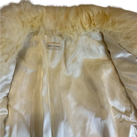 Cream rabbit fur coat - Picture 5 of 8